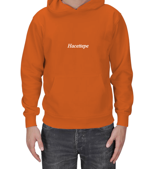Tisho - Hacettepe Yazılı Basıc Kapşonlu Sweatshirt Erkek Kapüşonlu Hoodie Sweatshirt