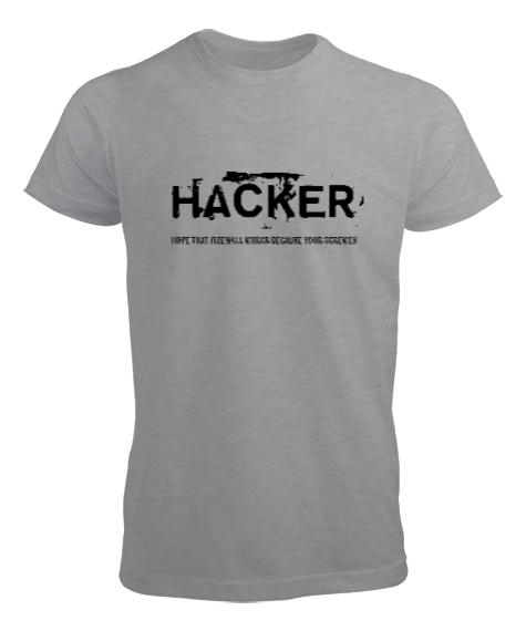 Tisho - Hacker Gri Erkek Tişört
