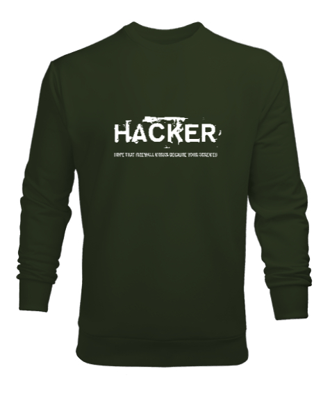 Tisho - Hacker Haki Yeşili Erkek Sweatshirt