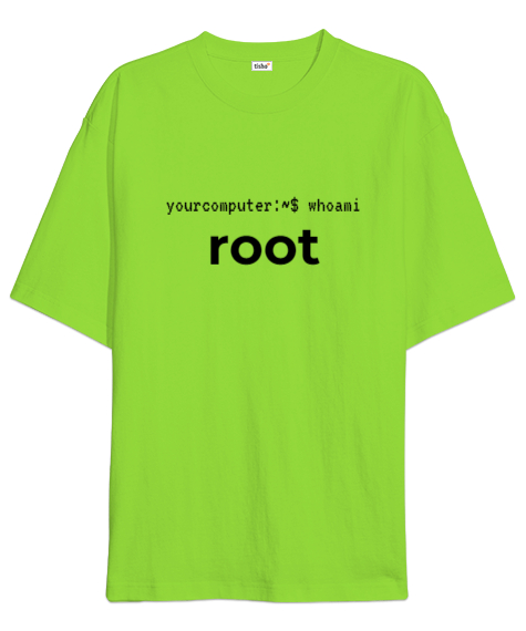 Tisho - hacker root açık yeşil Fıstık Yeşili Oversize Unisex Tişört