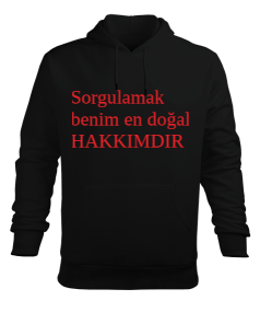 Haklarınızı savunun Erkek Kapüşonlu Hoodie Sweatshirt - Thumbnail