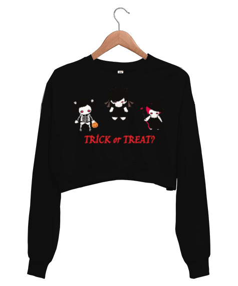 Tisho - Hallowen Kadın Crop Sweatshirt