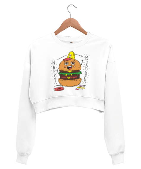 Tisho - hamburger aşkına Kadın Crop Sweatshirt