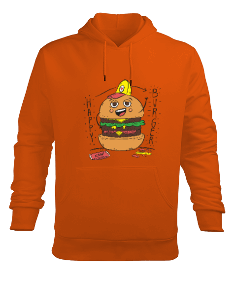 Tisho - Hamburger Erkek Kapüşonlu Hoodie Sweatshirt