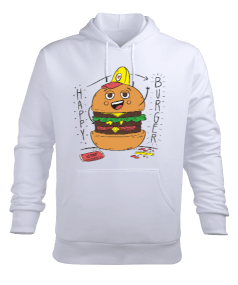 Tisho - Hamburger görselli Erkek Kapüşonlu Hoodie Sweatshirt