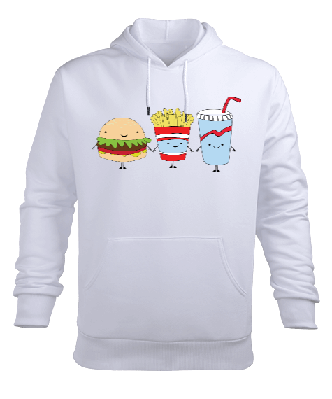 hamburger menü Erkek Kapüşonlu Hoodie Sweatshirt