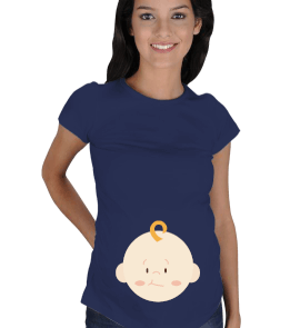 hamile, bebek, sevimli surat Kısa Kollu Hamile Tişörtü - Tisho