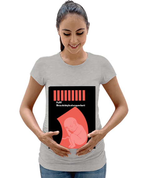 Tisho - Hamile kadın baskılı tasarım Kadın Hamile Tişört