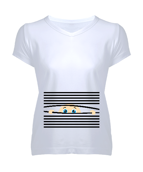 Tisho - hamile tasarımlı Kadın V Yaka Tişört