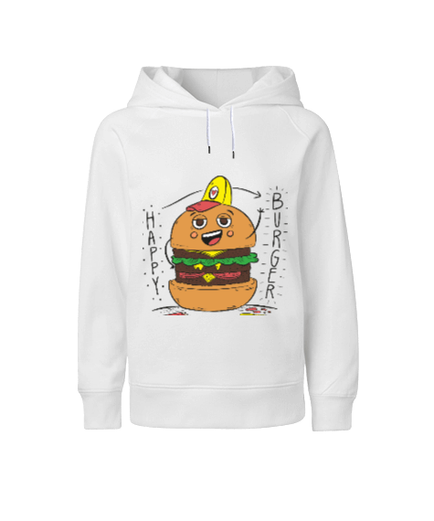 Tisho - Happy burger Çocuk Unisex Hoodie Kapüşonlu