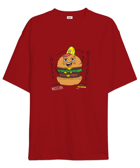 Tisho - Happy Burger Oversize Unisex Tişört