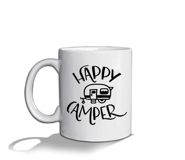 Tisho - Happy Camper Kupa Beyaz Kupa Bardak