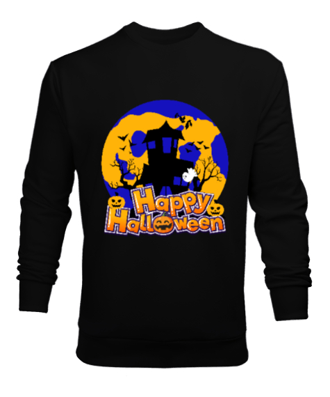 Tisho - Happy Hallowen Siyah Erkek Sweatshirt