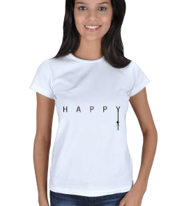 Happy? Kadın Tişört - Thumbnail