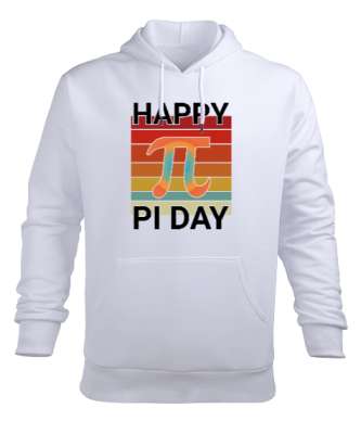 Happy Pi Day Beyaz Erkek Kapüşonlu Hoodie Sweatshirt - Tisho