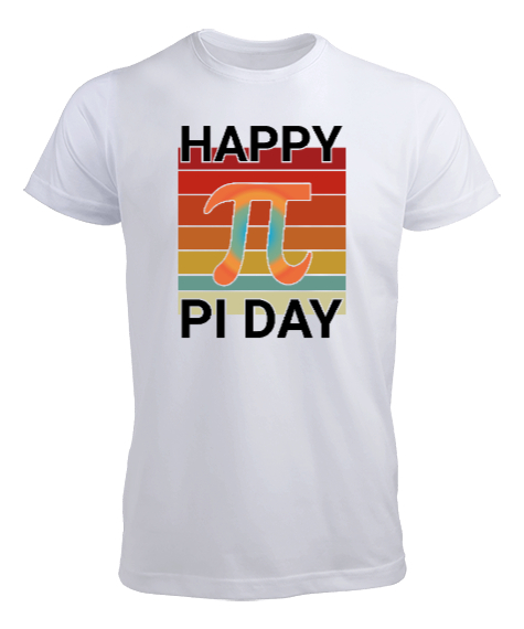 Tisho - Happy Pi Day Beyaz Erkek Tişört