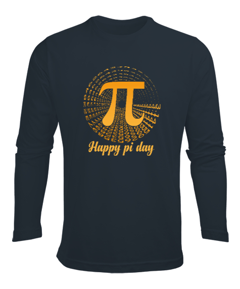 Tisho - Happy Pi Day Füme Erkek Uzun Kol Yazlık Tişört
