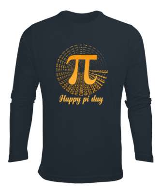 Happy Pi Day Füme Erkek Uzun Kol Yazlık Tişört - Tisho