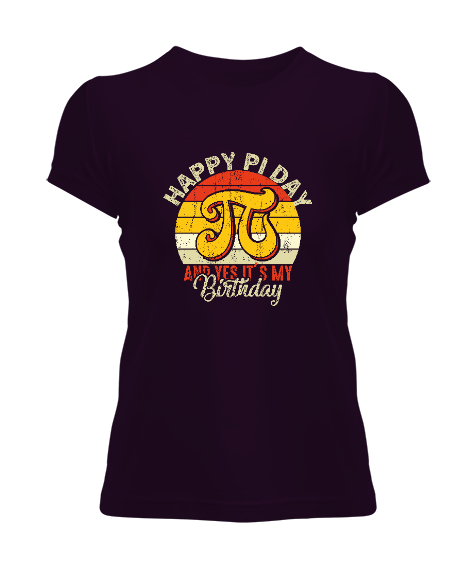 Tisho - Happy Pi Day Koyu Mor Kadın Tişört