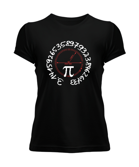 Tisho - Happy Pi Day - Pi Sayısı V2 Siyah Kadın Tişört