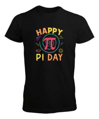 Happy Pi Day - Pi Sayısı V3 Siyah Erkek Tişört - Tisho