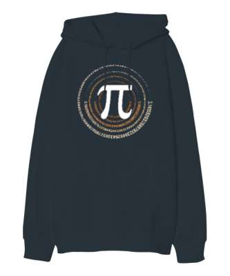 Happy Pi Day - Pi Sayısı V5 Füme Oversize Unisex Kapüşonlu Sweatshirt - Tisho