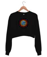 Happy Pi Day - Pi Sayısı V6 Siyah Kadın Crop Sweatshirt - Tisho