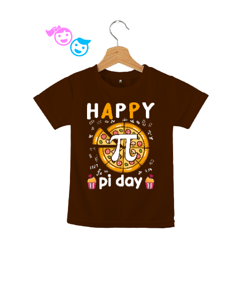 Tisho - Happy Pi Day Pizza Kahverengi Çocuk Unisex