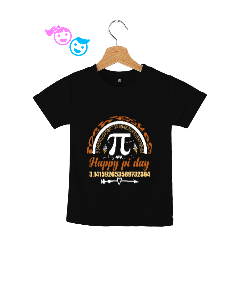 Tisho - Happy Pi Day Siyah Çocuk Unisex