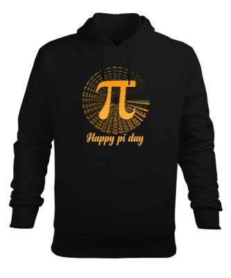 Happy Pi Day Siyah Erkek Kapüşonlu Hoodie Sweatshirt - Tisho