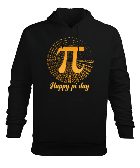 Tisho - happy pi day Siyah Erkek Kapüşonlu Hoodie Sweatshirt