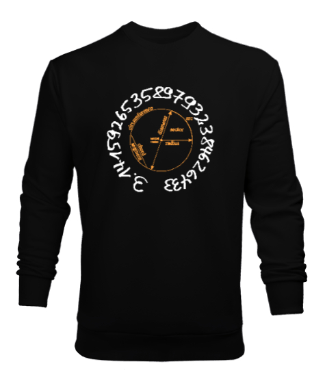 Tisho - Happy Pi Day Siyah Erkek Sweatshirt