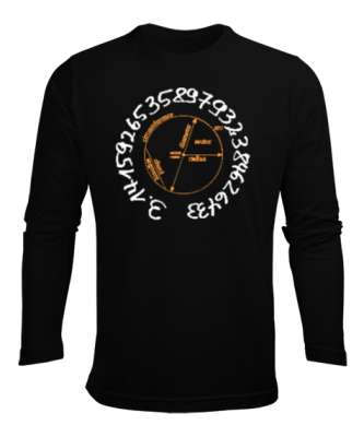 Happy Pi Day Siyah Erkek Uzun Kol Yazlık Tişört - Tisho