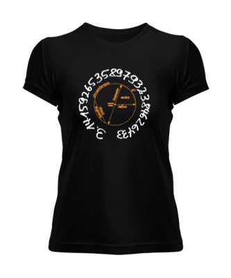 Happy Pi Day Siyah Kadın Tişört - Tisho