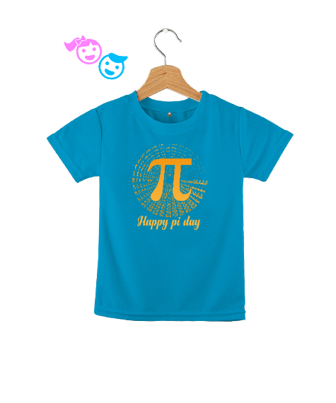 Tisho - Happy Pi Day Turkuaz Çocuk Unisex