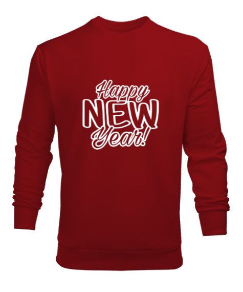 Tisho - Hapy New Year Kırmızı Erkek Sweatshirt