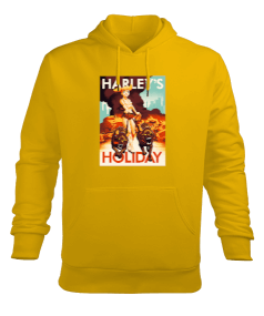 Tisho - Harley Quinn Sarı Erkek Kapüşonlu Hoodie Sweatshirt
