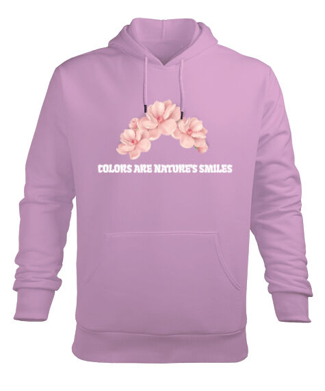 Tisho - harmony of colors Pembe Erkek Kapüşonlu Hoodie Sweatshirt