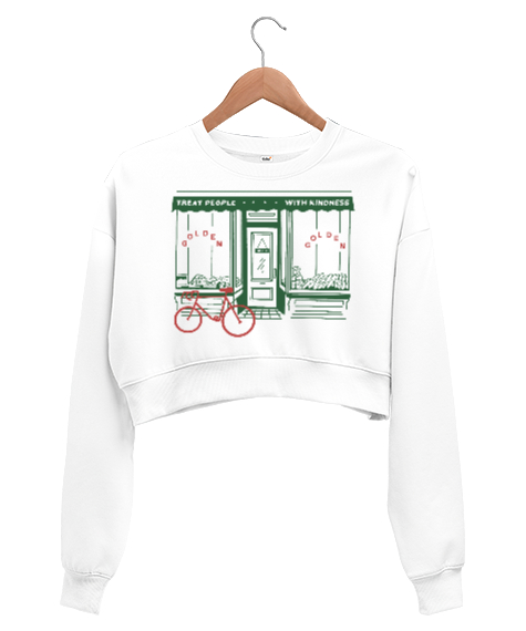 Tisho - Harrys House Harry Styles Golden Bakery Beyaz Kadın Crop Sweatshirt