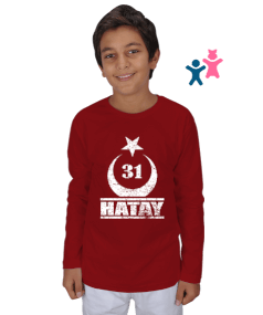 hatay, hatay şehir,Türkiye,Türkiye bayrağı. Çocuk Unisex Uzunkollu - Tisho