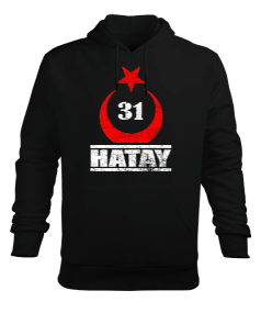 hatay, hatay şehir,Türkiye,Türkiye bayrağı. Erkek Kapüşonlu Hoodie Sweatshirt - Tisho
