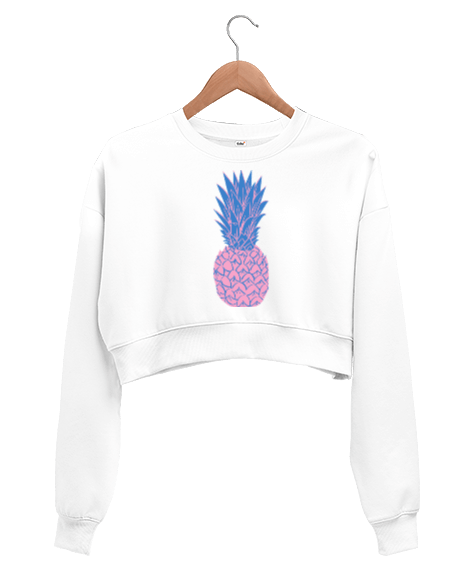 Tisho - Havalı Ananas Kadın Crop Sweatshirt