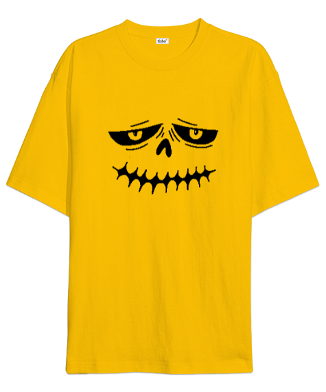 Tisho - Hayalet Surat - Ghost Face Sarı Oversize Unisex Tişört