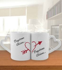 Hayatımın Anlamı Yazılı Kalpli Kupa. Sevgili Kupaları - Tisho