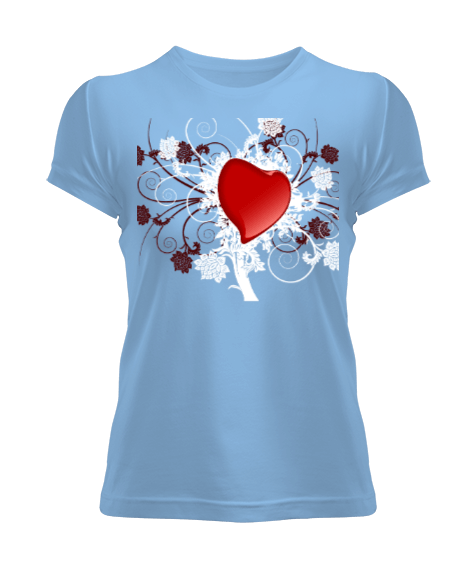 Tisho - Heart heart love flower Kadın Tişört