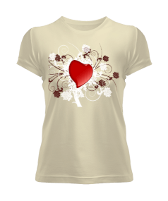 Tisho - Heart heart love flower Kadın Tişört
