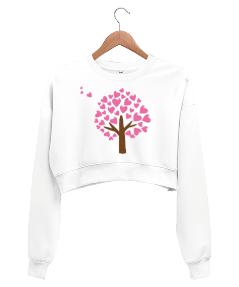 Tisho - Heart Kadın Crop Sweatshirt