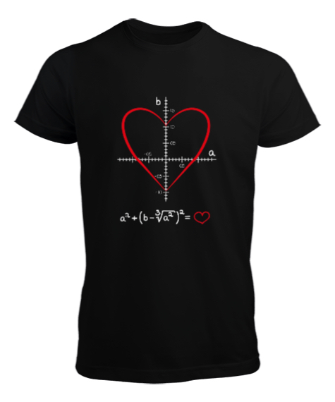 Tisho - heart of mathematics Siyah Erkek Tişört