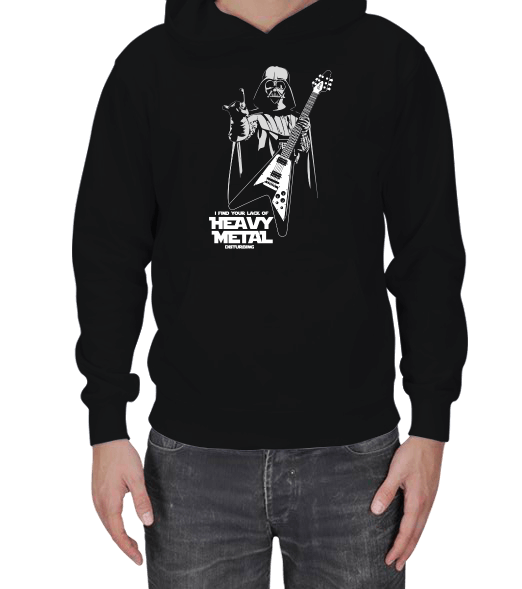 Tisho - HEAVY METAL VADER Erkek Kapüşonlu Hoodie Sweatshirt