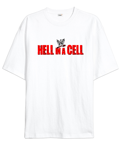 Tisho - Hell In A Cell Beyaz Oversize Unisex Tişört